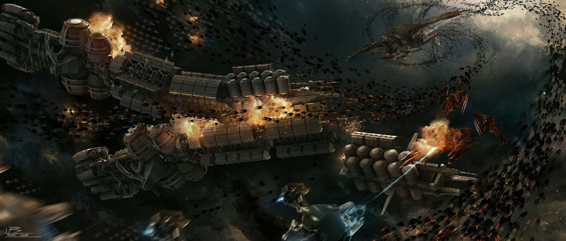 Illustration for article titled Ender's Game concept art is like the space combat of your dreams
